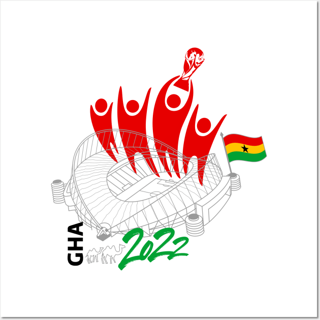 Ghana World Cup Soccer 2022 Wall Art by DesignOfNations